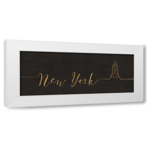 Underlined Cities II Black White Modern Wood Framed Art Print by Charron, Veronique