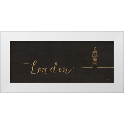 Underlined Cities III Black White Modern Wood Framed Art Print by Charron, Veronique