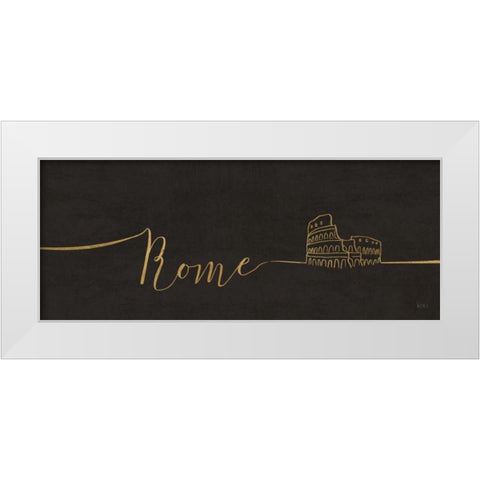 Underlined Cities IV Black White Modern Wood Framed Art Print by Charron, Veronique