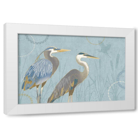 By the Shore I White Modern Wood Framed Art Print by Charron, Veronique