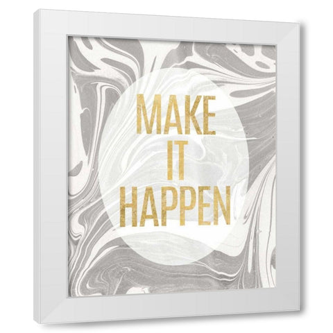 Lets Go for the Gold I White Modern Wood Framed Art Print by Wild Apple Portfolio