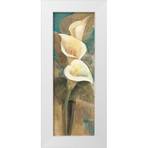 Calla Lily Trio Panel White Modern Wood Framed Art Print by Hristova, Albena