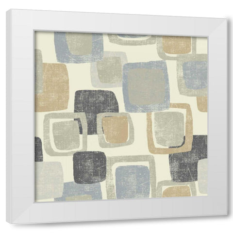 Blocks Archroma White Modern Wood Framed Art Print by Wild Apple Portfolio