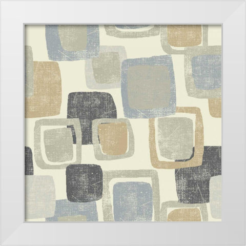 Blocks Archroma White Modern Wood Framed Art Print by Wild Apple Portfolio