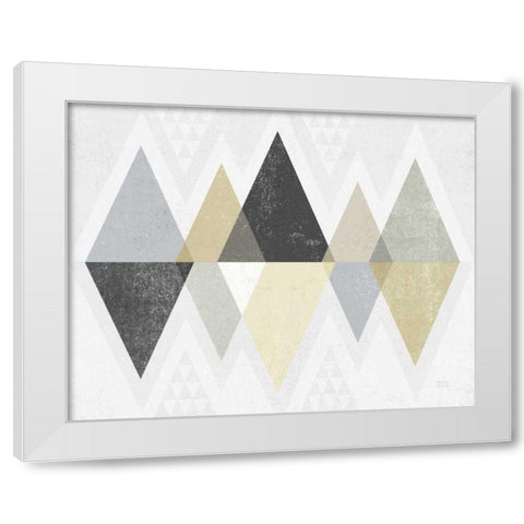 Mod Triangles II Archroma White Modern Wood Framed Art Print by Mullan, Michael