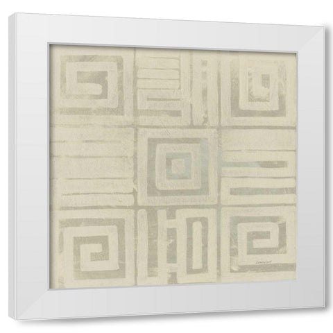 Geometric Tone on Tone III Dark White Modern Wood Framed Art Print by Lovell, Kathrine