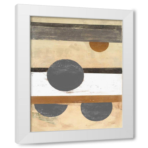 Stripes and Circles Neutral White Modern Wood Framed Art Print by Schick, Mike