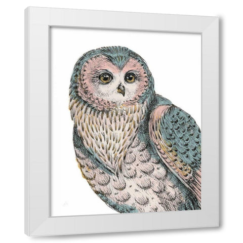 Beautiful Owls IV Pastel White Modern Wood Framed Art Print by Brissonnet, Daphne