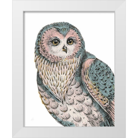 Beautiful Owls IV Pastel White Modern Wood Framed Art Print by Brissonnet, Daphne