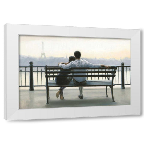 Parisian Afternoon White Modern Wood Framed Art Print by Sullivan, Myles