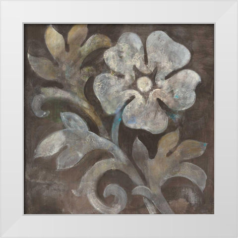 Fresco Floral I White Modern Wood Framed Art Print by Hristova, Albena