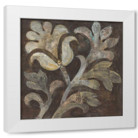 Fresco Floral II White Modern Wood Framed Art Print by Hristova, Albena