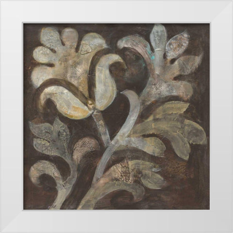 Fresco Floral II White Modern Wood Framed Art Print by Hristova, Albena