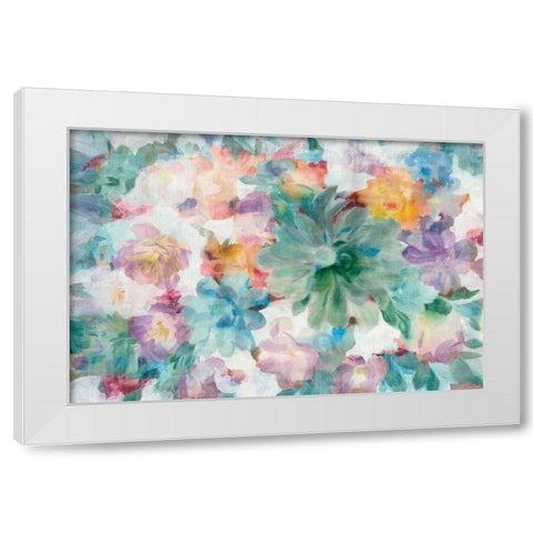 Succulent Florals Crop White Modern Wood Framed Art Print by Nai, Danhui