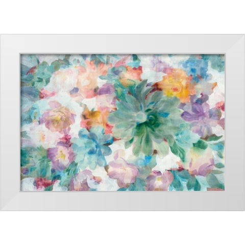 Succulent Florals Crop White Modern Wood Framed Art Print by Nai, Danhui