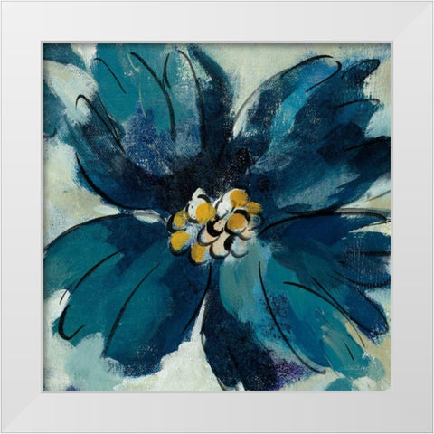 Inky Floral II White Modern Wood Framed Art Print by Vassileva, Silvia