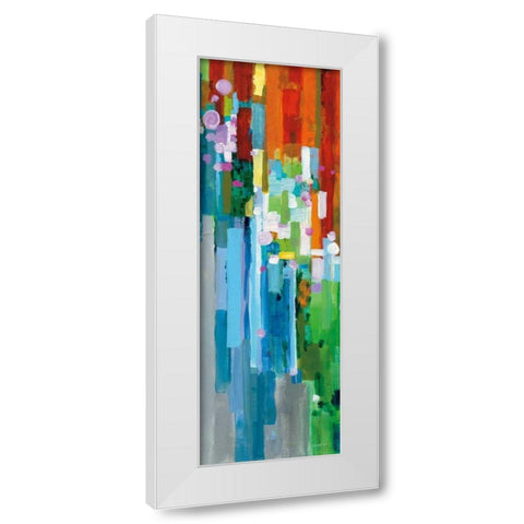 Rainbow of Stripes III White Modern Wood Framed Art Print by Nai, Danhui