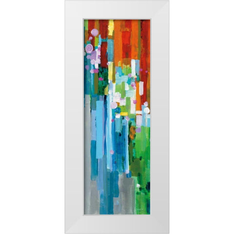 Rainbow of Stripes III White Modern Wood Framed Art Print by Nai, Danhui