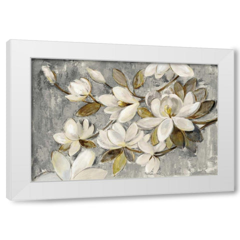 Magnolia Simplicity Neutral Gray White Modern Wood Framed Art Print by Vassileva, Silvia