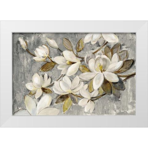 Magnolia Simplicity Neutral Gray White Modern Wood Framed Art Print by Vassileva, Silvia