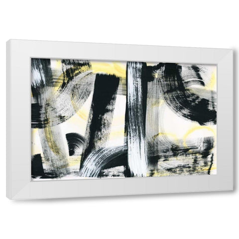 LPs in 33 Light Yellow White Modern Wood Framed Art Print by Schlabach, Sue