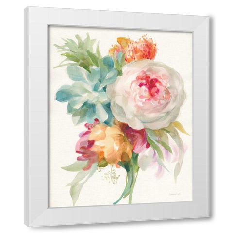 Garden Bouquet I Crop White Modern Wood Framed Art Print by Nai, Danhui