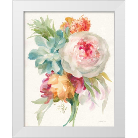 Garden Bouquet I Crop White Modern Wood Framed Art Print by Nai, Danhui