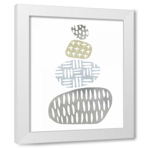 River Stones I White Modern Wood Framed Art Print by Hershey, Moira