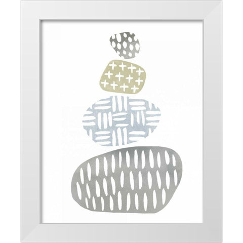 River Stones I White Modern Wood Framed Art Print by Hershey, Moira