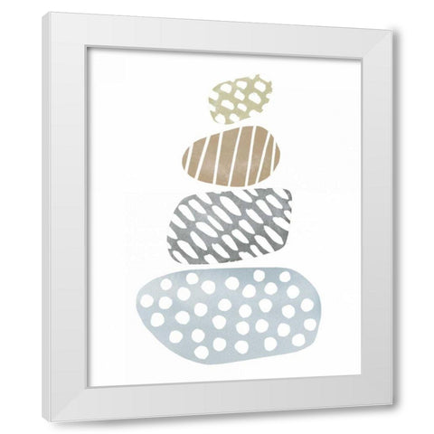 River Stones II White Modern Wood Framed Art Print by Hershey, Moira