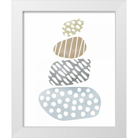 River Stones II White Modern Wood Framed Art Print by Hershey, Moira