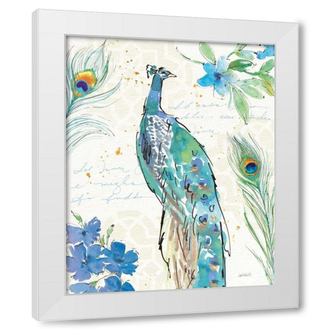 Peacock Garden II White Modern Wood Framed Art Print by Tavoletti, Anne