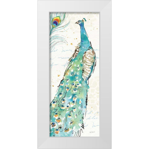 Peacock Garden III White Modern Wood Framed Art Print by Tavoletti, Anne