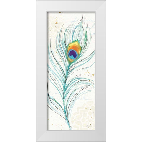 Peacock Garden V White Modern Wood Framed Art Print by Tavoletti, Anne