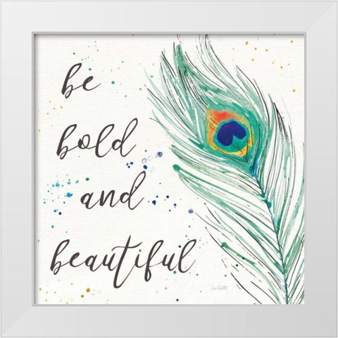 Peacock Garden VIII White Modern Wood Framed Art Print by Tavoletti, Anne