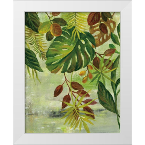 Tropical Greenery II White Modern Wood Framed Art Print by Vassileva, Silvia