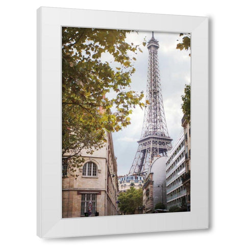 Eiffel View II White Modern Wood Framed Art Print by Marshall, Laura