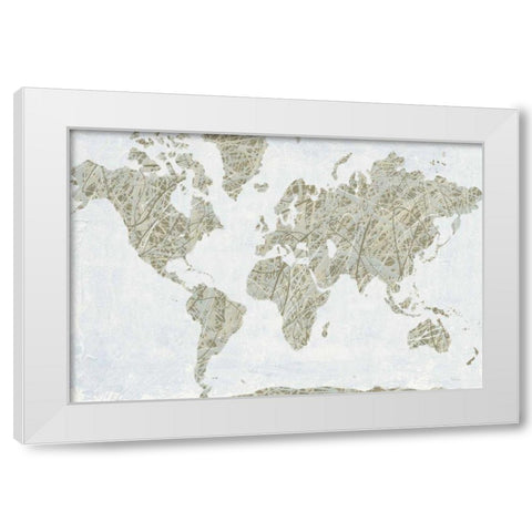 Spinning World White Modern Wood Framed Art Print by Rhue, Piper