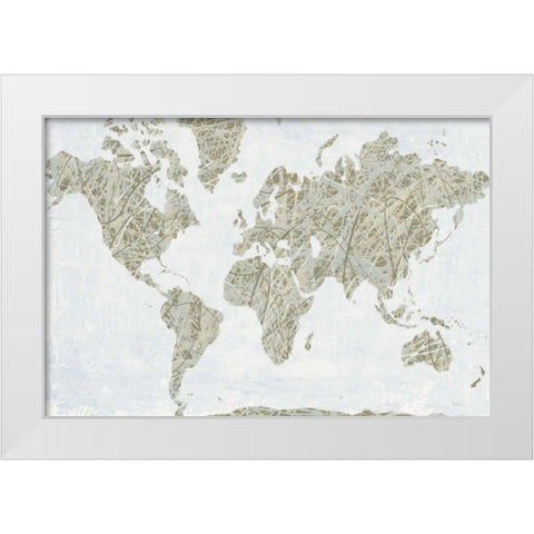 Spinning World White Modern Wood Framed Art Print by Rhue, Piper