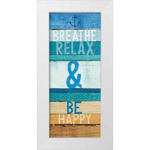 Beachscape Inspiration I White Modern Wood Framed Art Print by Mullan, Michael