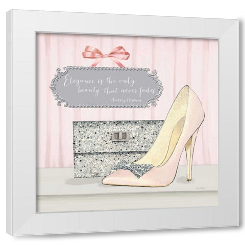 Elegance is the Only Beauty that Never Fades White Modern Wood Framed Art Print by Adams, Emily