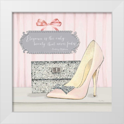 Elegance is the Only Beauty that Never Fades White Modern Wood Framed Art Print by Adams, Emily