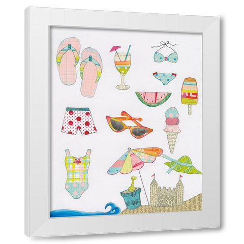 At the Beach I White Modern Wood Framed Art Print by Prahl, Courtney