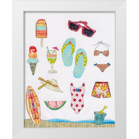 At the Beach II White Modern Wood Framed Art Print by Prahl, Courtney