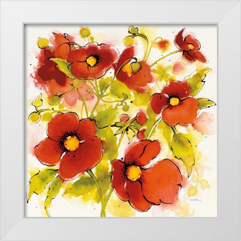 Wild Meadow I White Modern Wood Framed Art Print by Novak, Shirley