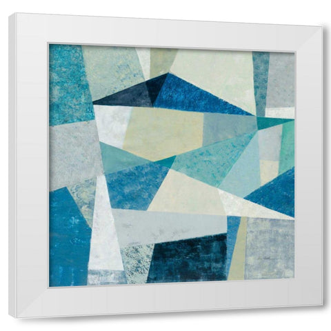 Indigo Geo Metric Soft White Modern Wood Framed Art Print by Vassileva, Silvia
