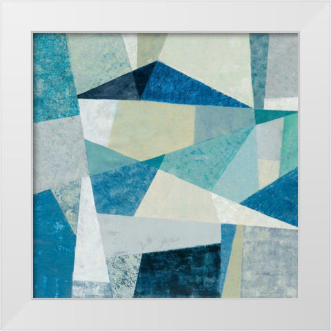 Indigo Geo Metric Soft White Modern Wood Framed Art Print by Vassileva, Silvia