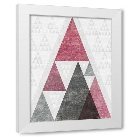 Mod Triangles III Soft Pink White Modern Wood Framed Art Print by Mullan, Michael