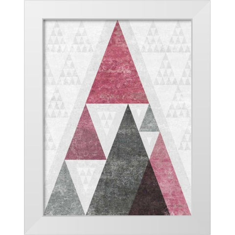 Mod Triangles III Soft Pink White Modern Wood Framed Art Print by Mullan, Michael