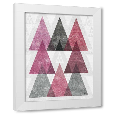 Mod Triangles IV Soft Pink White Modern Wood Framed Art Print by Mullan, Michael